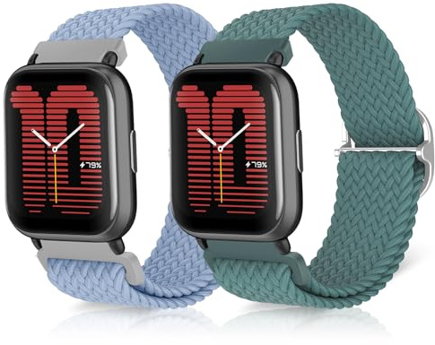 ToVioc Nylonarmband kompatibelt med Amazfit Active/Cheetah Square/GTR Mini, 20 mm justerbara och elastiska ventilerande sportband för Amazfit GTS 4 Mini/Bip 3 Pro, Xiaomi Mi Watch Lite, Nylon