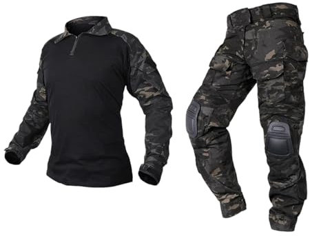 Jagdkleidung Camo1 Uniform Taktische Kampfkleidung Sport Paintball Multi-Tarnung Schwarze Kleidung