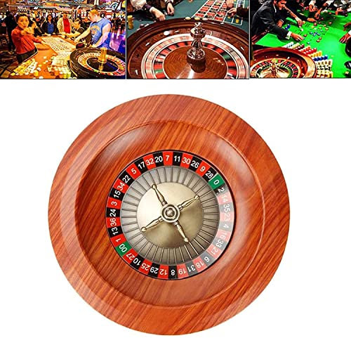 CFDZCP 12-Zoll-Roulette-Rad-Drehteller, Freizeit-Tischspiele, Hölzernes Roulette-Rad-Set, Mit Präzisions-Lagermechanismus