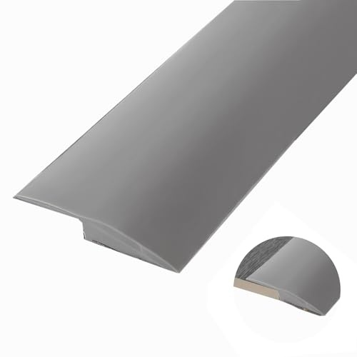 GUOGLZ Selbstklebend Schwellenstreifen 1.0/2.0/3.0 m, Vinyl Wasserdicht Abdeckleiste, Boden&Teppich Laminat ÜBergangsprofil für SchwellenüBergänge von 3.0/5.0 mm HöHe (Gray, 3.0mm x 2.0m)