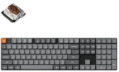 Keychron K5 Max Ultraflache kabellose mechanische Tastatur, QMK/VIA programmierbar, 3-Modus Bluetooth/2.4 GHz/Kabel mit RGB LED, Low Profile Gateron Brown Switch Hot-Swap, PBT Tastenkappen