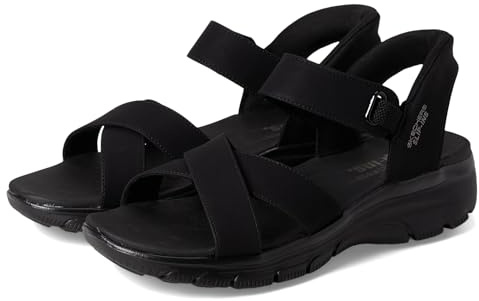 Skechers Damer Easy Going Somewhere Sunny sneakers, Black Duraleather Gore, 38 EU