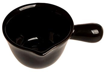 Mini pot à lait en céramique avec poignée noire pour restaurant, assaisonnement, café, yaourt, pudding 5 couleurs disponibles