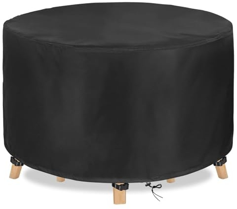 DKHLYB Ronde Housse Table de Jardin Housse Protection Table Jardin 600D Oxford Tissu Rectangulaire Bâche Plateau de Protection Exterieure Imperméable Anti-UV Meuble Étanche Ronde 150x74cm