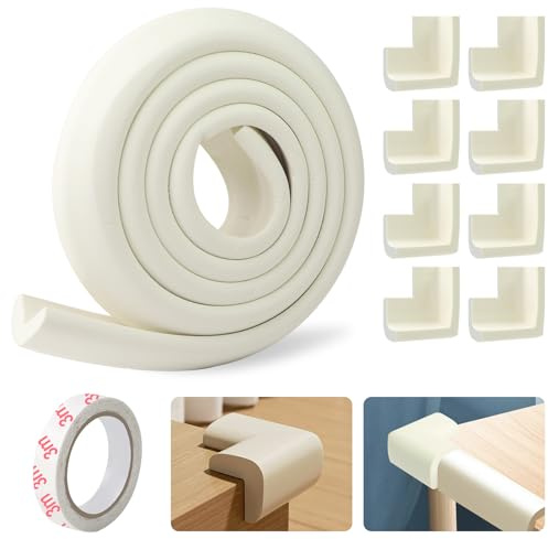 Lot de 9 protections d'angle en mousse pour bébé, 8 protections d'angle en mousse en forme de L, bandes de sécurité pour enfants, blanc pour table basse, cheminée, radiateur et bureau