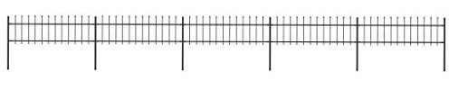 Gartenzaun mit Speerspitzen, ShGaxin Sichtschutz Zaun, ZaunsichtschutzB, Steckzaun, Garten Zaun,Teichzaun, Zaunelemente, Garden Fence, Stahl 8,5 x 0,6 m Schwarz