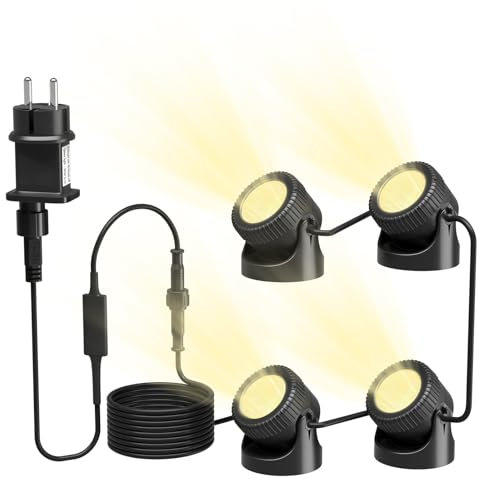PChero Illuminazione per laghetto a LED subacqueo, illuminazione subacquea, faretto per piscina, luce subacquea, IP68, impermeabile, per piscina, stagno, giardino, albero, interni ed esterni