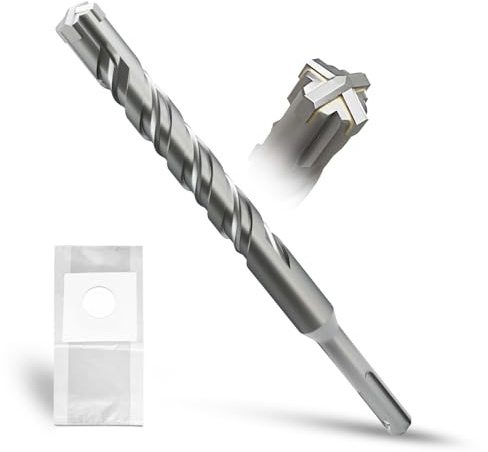 METOTY SDS Plus Drill Bit 18 mm x 210 mm, Masonry Drill, Hammer Drill, Concrete Drill, for Stone, Concrete, Natural Stone, Brick Wall