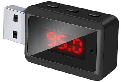 Ocnvlia Transmisor FM Bluetooth 5.3 para Coche, Adaptador de Audio Inalámbrico USB, Llamadas Manos con Micrófono, Estéreo HiFi para Radio FM de Coche