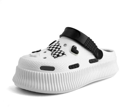 JOMIX Zoccoli da Spiaggia Estive da Donna Pantofole in Gomma Comode e Traspiranti Antiscivolo e Resistenti All'usura Adatte per la Piscina Il Mare o la Casa PD7851 (Bianco,39)