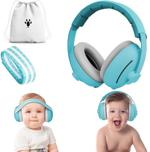 Aolso Casque Anti Bruit Bébé, 2in1 Casques de Protection Auditive pour Bébé, Améliore le Sommeil Pendant les Déplacements