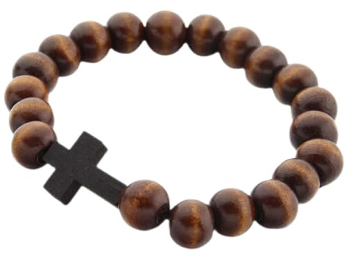 TOVINANNA Kreuz-armband Aus Holz Für Männer Und Frauen Langlebig Leicht Und Stylish Gemischte Perlen Perfektes Gebetsarmband Für Täglichen Gebrauch