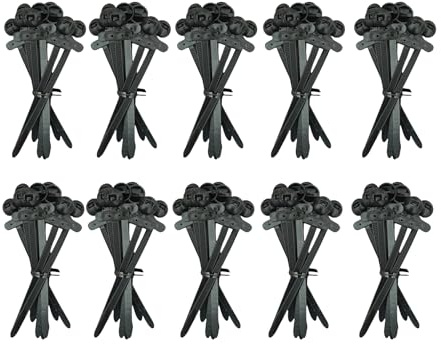 100 pcs Himtop Nylon Universal Cable Tie Buckle， Heavy Duty Self-Locking Nylon Zip Ties Holder,for Quick Fastening, Automotive Repair and Daily Use
