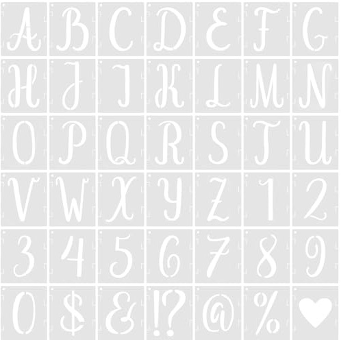 luckaide Buchstaben Schablone, 42 Stück Zahlen Schablonen Buchstaben, 12.6cm Wiederverwendbare Buchstabenzahl Zahlenschablonen, Buchstabenschablonen Klein, Alphabet Schablonen für Zeichnen Malerei DIY
