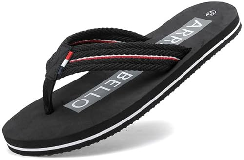 ARRIGO BELLO Mens Flip Flops Arch Support Slippers Walking Sliders Non Slip Thongs Beach Pool Shower Summer Fitflop Size 7-11 UK