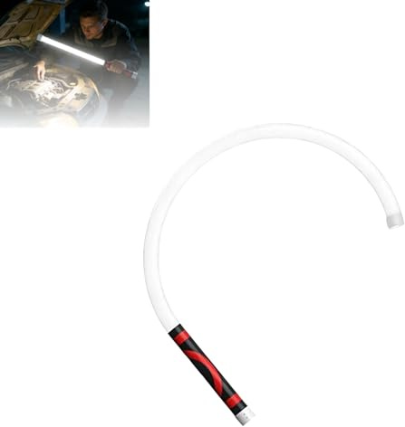 Flexible LED Flashlight Stick, Rechargeable Work Light Bendable Mechanic Inspection Lamp with Magnetic Base, 3 Brightness Modes, Auto Repair Tool (Red)
