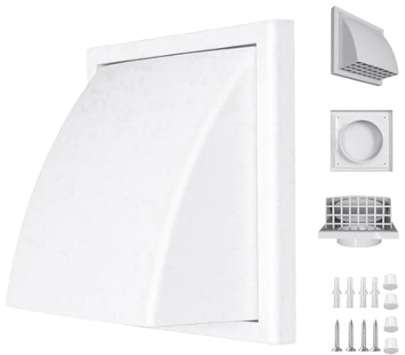 LUHOCIY Rejilla de Protección Contra la Intemperie, Salida Extractor Humos Cocina, Rejilla de Ventilación con Capucha, Adecuado para Sistemas de Evacuación Como Los de Aire Acondicionado
