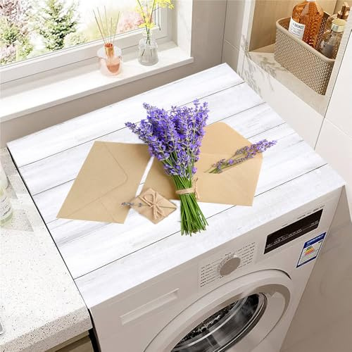 Hearda Housse Machine a Laver Paysage Lavande,Dessus Tapis Lave Linge Antidérapant,Housse de Protection pour Machine à Laver Top,Tapis de Protection pour Dessus Sèche-Linge (Gris,30x40cm)