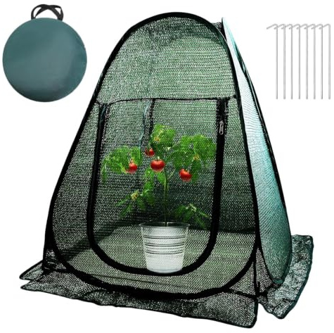Tenda Ombreggiante per Piante | 71 x 71 x 81 cm Rete Con Zip Traspirante Pieghevole | Copertura Parasole per Piante da Giardino | per Fiori, Germogli, Frutti, Arbusti, Aiuole Rialzate, Giardino e Frut