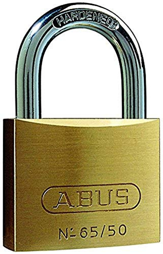ABUS Vorhängeschloss Messing 65/50 - Kellerschloss, Spindschloss u. v. m.- Messing-Schlosskörper - gehärteter Stahlbügel - ABUS-Sicherheitslevel 6