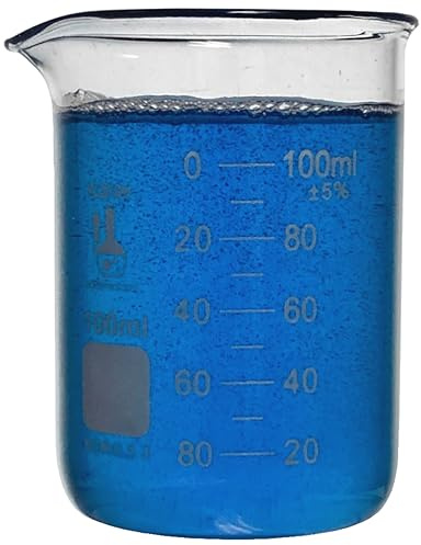 100ml Beaker, Low Form Griffin, Borosilicate 3.3 Glass, Graduated, Karter Scientific 213D32
