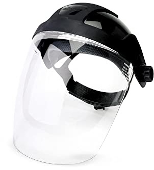 Sellstrom DP4 Face Shield - Lightweight Mask with High Impact Crown & Ratchet Headgear for Work, Grinding, Cutting - ANSI Z87.1 - Anti Fog Polycarbonate Window