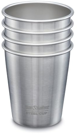 Klean Kanteen Classic Trinkflasche, Edelstahl, Brushed Stainless, 295ml, 4-Einheiten