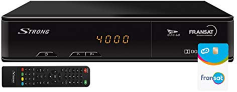 Strong SRT 7405 Décodeur Satellite numérique + Carte FRANSAT (Video et Audio RCA, Alimentation 12 V, HDMI, SCART, USB) Noir