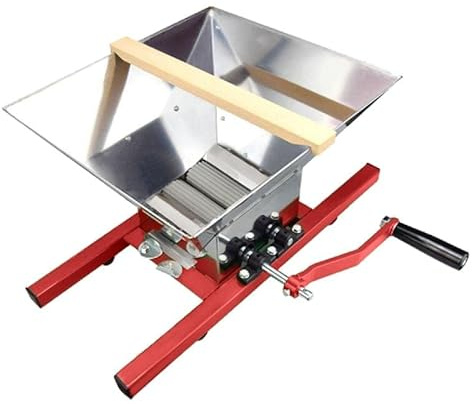 Obstquetsche für weiches Obst und Trauben – 7L Manuelle Edelstahl-Obstmühle | Handbetriebene Fruchtmühle für Säfte, Wein, Marmelade | 7 Liter Trichter