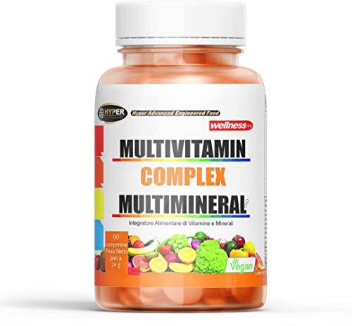 Vitamine Minerali Integratore Multivitaminico e Multiminerale 60 Compresse | Con Vitamina A C D B E Zinco Selenio Complesso di Vitamine Sistema Immunitario | Stanchezza Fatica Metabolismo Capelli