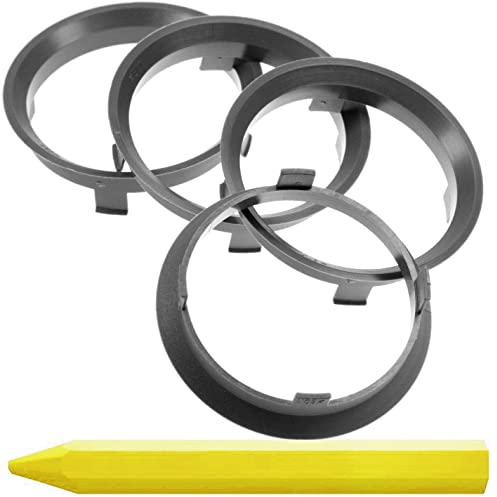 RKC 4X Anneaux de centrage Gris 60,1 mm x 57,1 mm + 1x Crayon de Cire en Vert Made in Germany