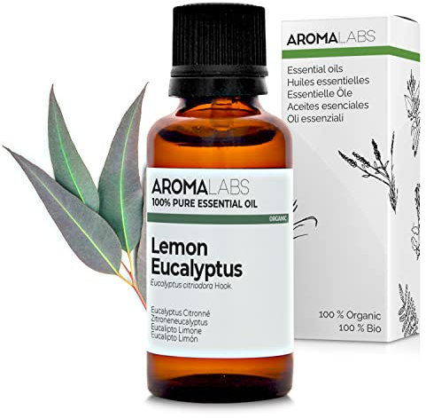 Eucalipto Citriodora BIO (Eucalyptus citriodora) - 30 mL - Olio Essenziale Chemiotipizzato e Certificato AB - Aroma Labs - Made in France