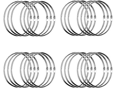 Simetufy 3 Inch Binder Rings, 24 Pcs Metal Office Shcool Notebook Rings Bluk, Large