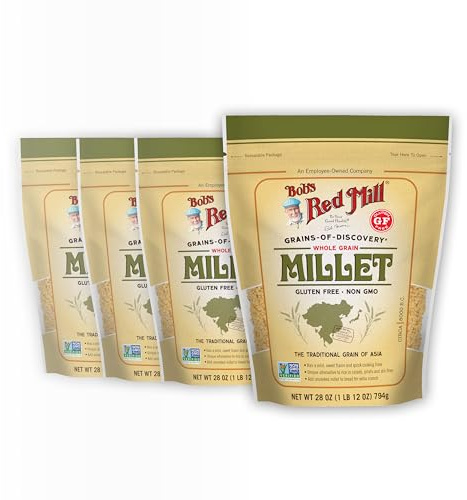 Bob's Red Mill Whole Grain Millet, 28oz (Pack of 4) - Whole Grain, Vegan, Kosher