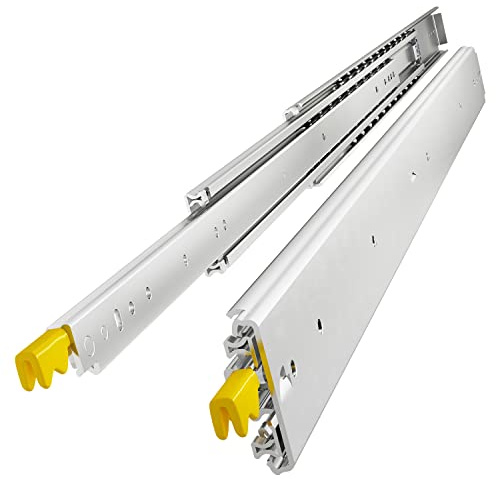 VADANIA Guide per Cassetti di Grado Industriale per Impieghi Gravosi 1500mm con Serratura #D76, Binari Cassetti Allargamento 76mm, Capacità di Carico Fino a 132kg, Montaggio Laterale, 1 Paio