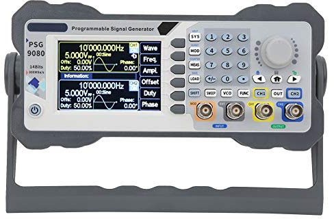 Generatore di Segnale, Generatore di Funzioni a Doppio Canale Programmabile PSG9080 80MHZ, Generatore di Onde Arbitrarie, Modulazione di Ampiezza del Segnale(EU Plug 220v)