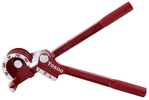Dobladora manual de tubos, 3 en 1, herramienta de doblado de tubos resistente ajustable de 180 grados con indicador de grado de flexión para tubos de 1/10.2 cm, 5/40.6 cm, 3/20.3 cm