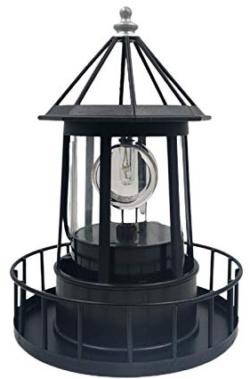MOVKZACV Faro LED ad energia solare, lampada da paesaggio rotante a 360 gradi IP65 impermeabile statua rotante luci per esterni Garden Pathway Decor