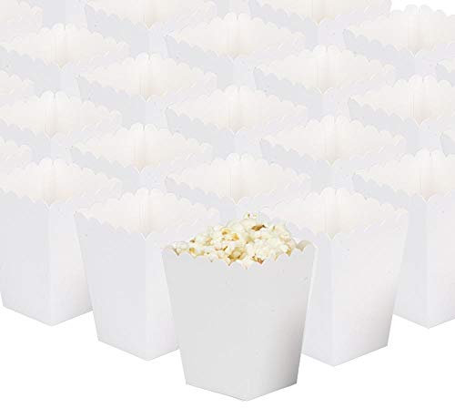 GAKA FAVOR White Popcorn Boxes Mini Paper Popcorn Containers for Party,Pack of 24