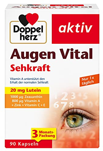 Doppelherz Augen Vital - Mit Lutein & Zeaxanthin - Vitamin A und Zink als Beitrag zum Erhalt der normalen Sehkraft - 90 Kapseln