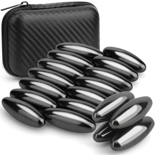 Dilabnba Fidget Toy Hematite Stone Magnet Ferrite Putty Eggs for Adults, Magnetic Fridge Magnets Oval Rocks for Refrigerator, Home, Office, Gadget, Desk Toy Decoration (24PCS)