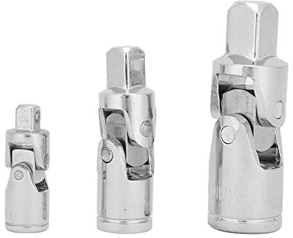 BuyWeek Adattatore per Presa Giunto Universale, 3 Pezzi CRV 1/4 3/8 1/2 a 360° in Acciaio al Cromo Vanadio per Chiavi e Chiavi a Bussola