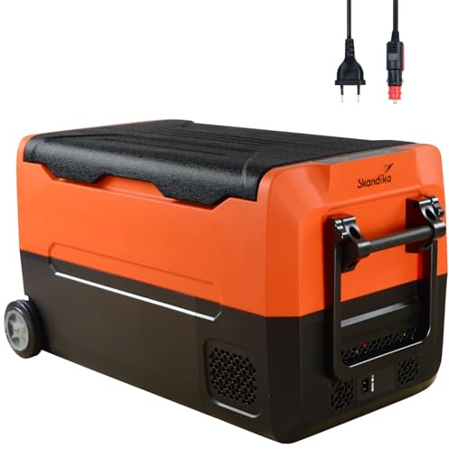 Skandika Glacière à compresseur 35 L - 55 L +10 ° à -20 °C | 2 Zones, silencieuse, 12V ou Secteur | Glacière de Camping pour Voiture, Camping-Car, Bus(35 litres)