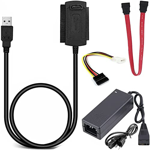 Retoo Cavo adattatore per disco rigido USB 3.0 SATA III a USB 3.0 per hard disk UASP, cavo adattatore per disco rigido SSD 2.5/1.8/2.5/3.5, alimentazione DC 12V