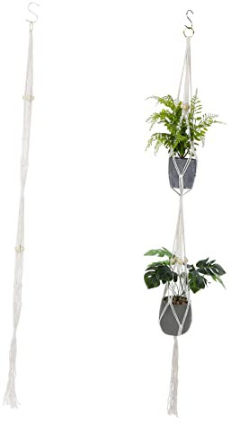 Homoyoyo Macrame Plant Hanger Woven Flower Pot Hanging Net Bag for House Plant Decorative Woven Planter Hanger for Boho Aesthetic Decor