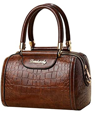 NICOLE & DORIS Handtasche Damen Designer Umhängetasche Mode Schultertaschen PU Leder Satchel Handtasche Krokodil Henkeltasche Clutch Crossbody Tasche Braun