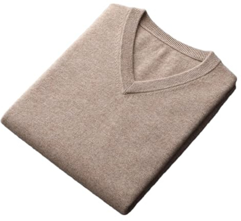 Dninmim - Chaleco de punto de cachemira para hombre, sin mangas, cuello en V, cálido, suelto, con forro de punto, exterior, Caqui9., XL