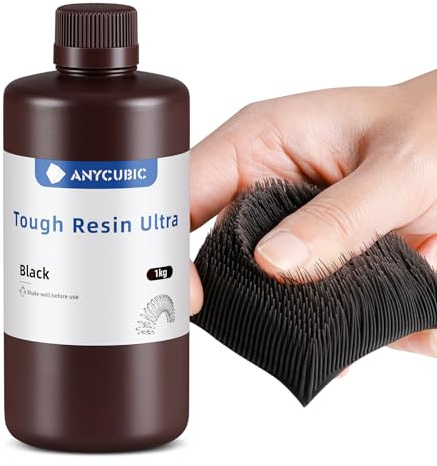 ANYCUBIC Ultra Tough 3D Drucker Resin, (Schwarz, 1000g) | Ultrafest und Robust, Dauerhafte Schlagfestigkeit, Außergewöhnliche Flexibilität, eeignet für alle DLP/LCD Harz 3D Drucker