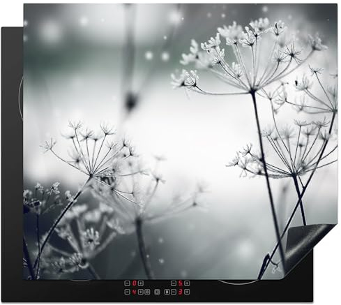 KitchenYeah© Cubre Vitrocerámica - Protector Vitroceramica Induccion 59x51 cm - Tapa Vitroceramica - Protector de Vitroceramica Flores - Invierno - Nieve - Naturaleza - Plantas