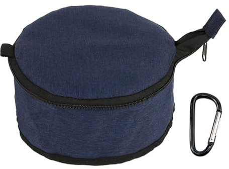 Cuenco plegable para perro, 1.5 L con cremallera para mascotas, plato sin derrames con clip de mosquetón para mascotas al aire libre, caminar, correr, montañismo, camping